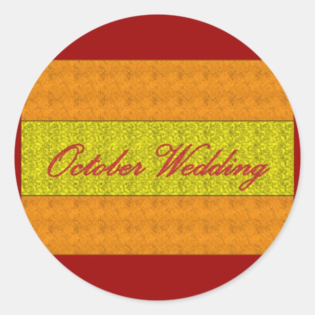 "October Wedding" Elegant Sticker (Front)