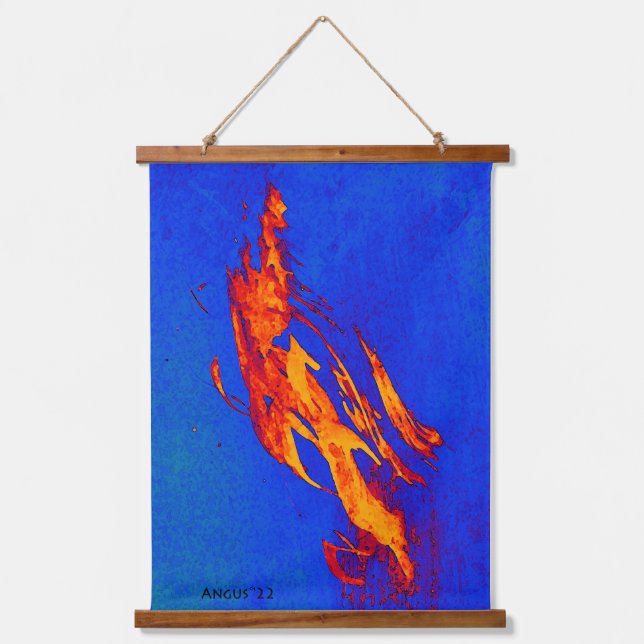 October Wind Colourful Tapestry deep blue and gold (Front)