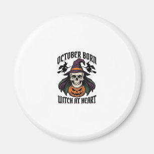 October Witch Shirt Vintage Halloween Birthday Des Magnet