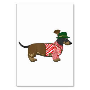 Octoberfest 2018  - Funny German Dachshund Costume Table Number
