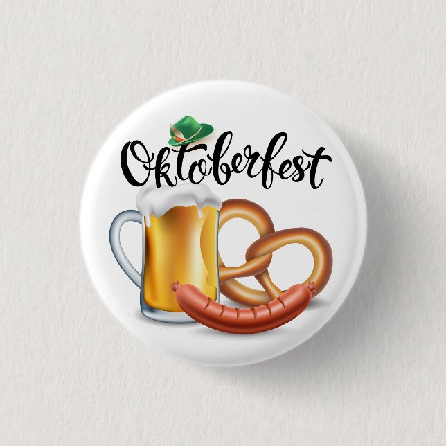 Octoberfest  3 cm round badge (Front)