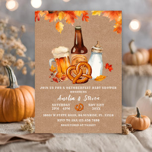 Octoberfest Beer & Bottles Baby Shower Invitation