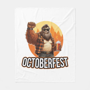 Octoberfest Bigfoot  Fleece Blanket