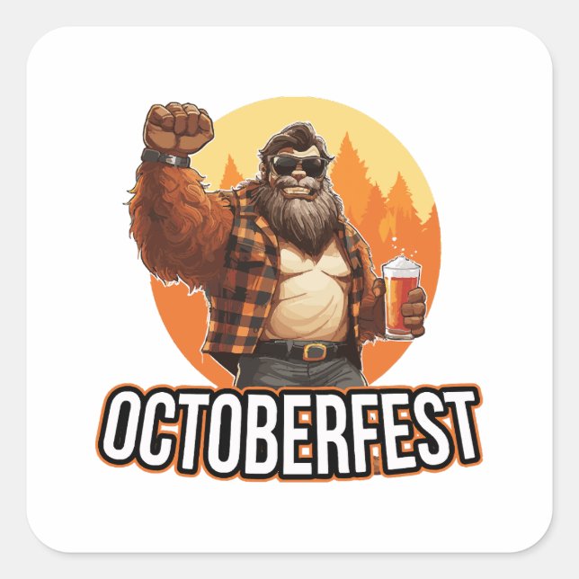 Octoberfest Bigfoot  Square Sticker (Front)