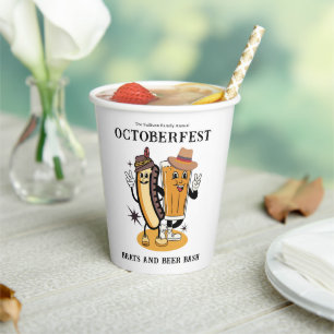 Octoberfest Brats and Beer Fall Party Retro Paper Cups