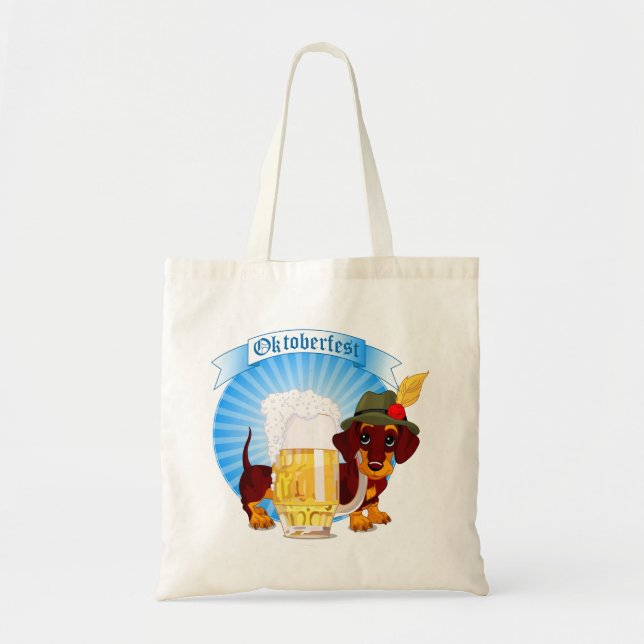 Octoberfest Dachshund Dog Tote Bag (Front)