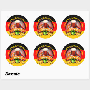 Octoberfest Festival Personalise Name Year  Classic Round Sticker