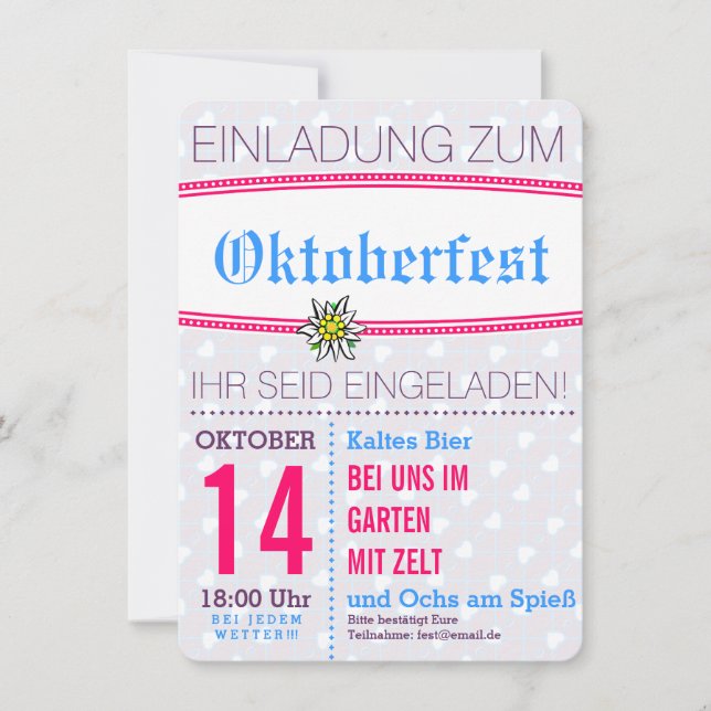 Octoberfest invitation minimalistic (Front)