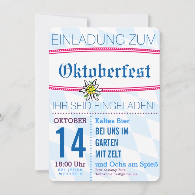 Octoberfest invitation minimalistic (Front)