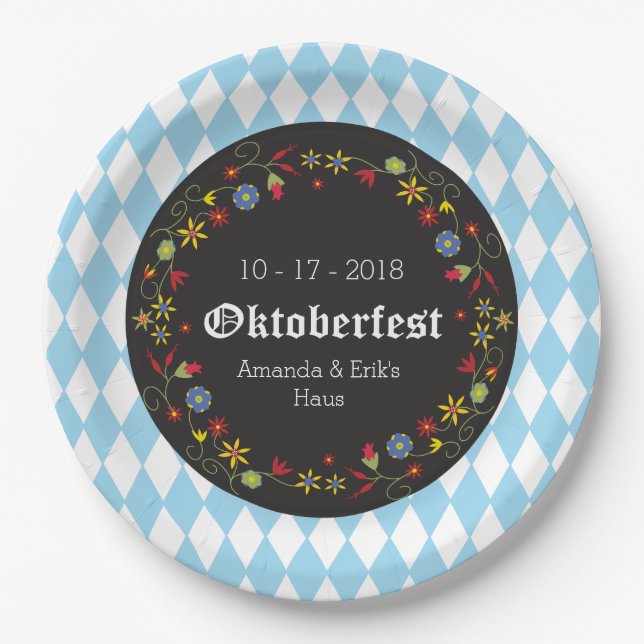 Octoberfest, Oktoberfest Party Plates - Customise (Front)