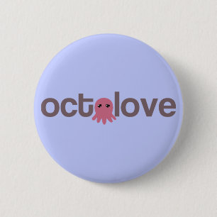 Octolove 6 Cm Round Badge