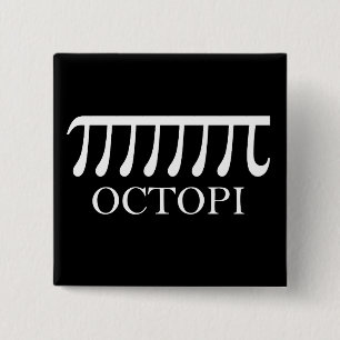 Octopi - Funny Pi Octopus Math 15 Cm Square Badge