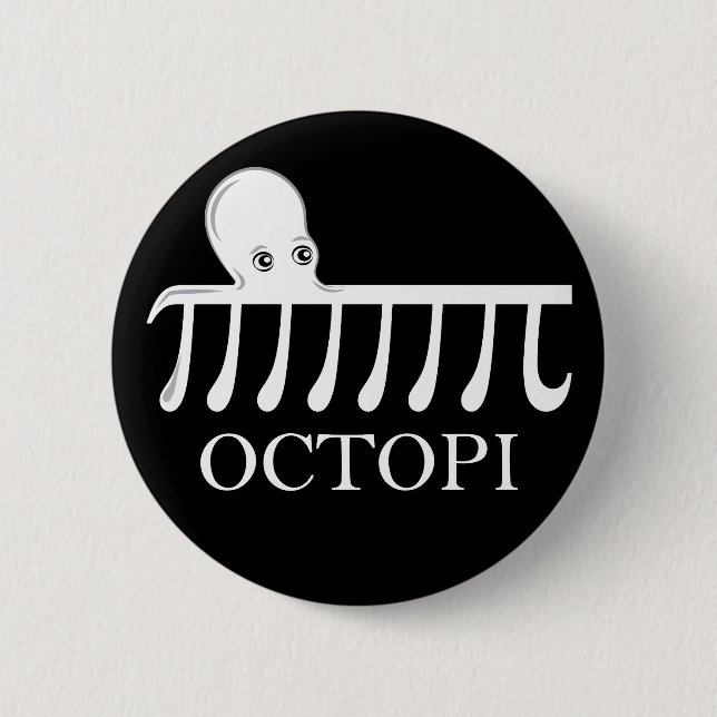 Octopi - Funny Pi Octopus Math 6 Cm Round Badge (Front)