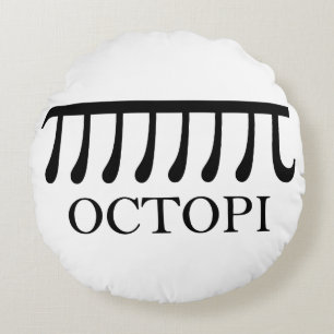 Octopi - Funny Pi Octopus Math Round Cushion