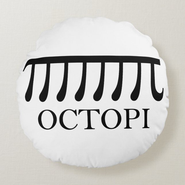 Octopi - Funny Pi Octopus Math Round Cushion (Front)