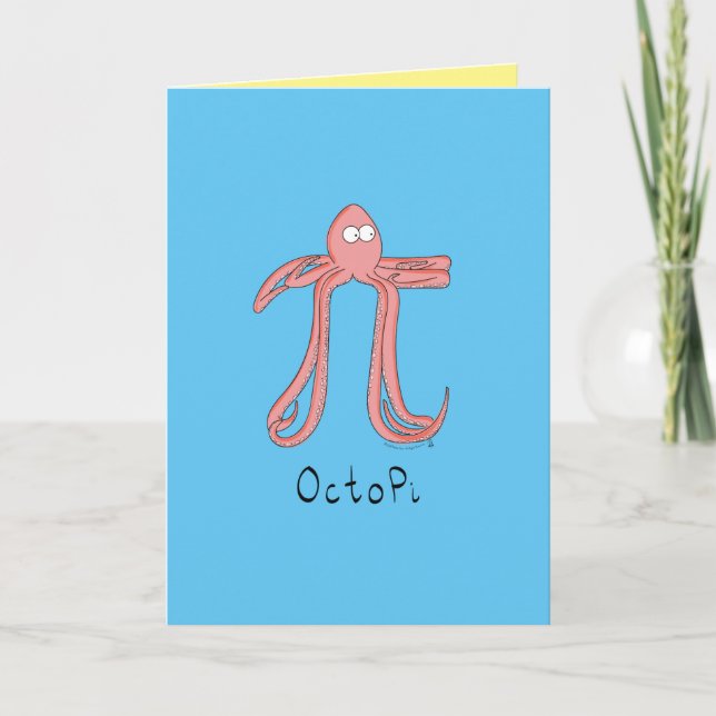 Octopi Octopus Pi Day Funny Greeting Card (Front)