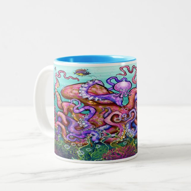 Octopi Parenti Two-Tone Coffee Mug (Front Left)