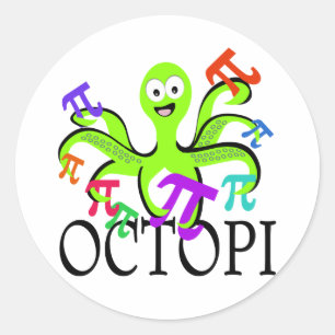 Octopi Pi Day Classic Round Sticker