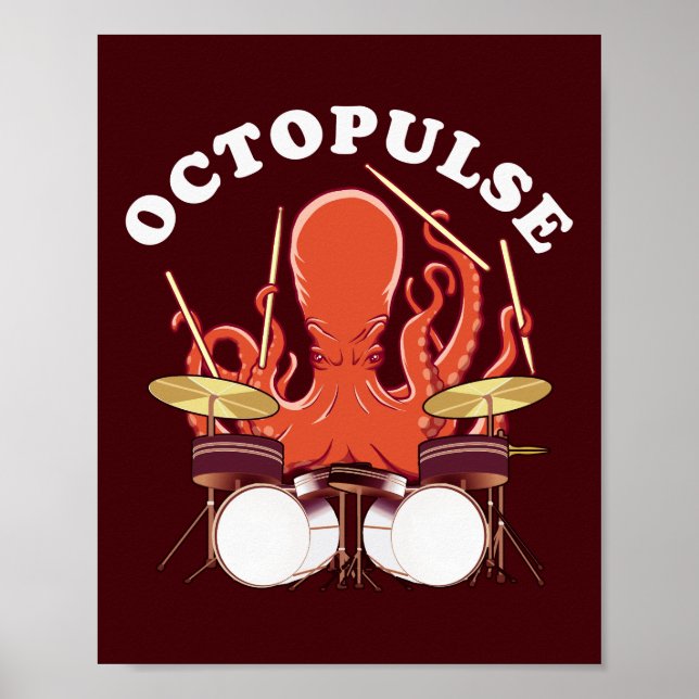 Octopulse | Octopus Drummer Poster (Front)
