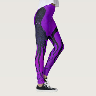 Octopus 10 On Purple - Leggings