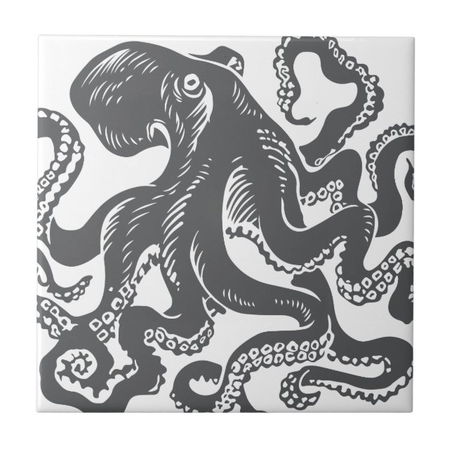 Octopus 1 black tile (Front)