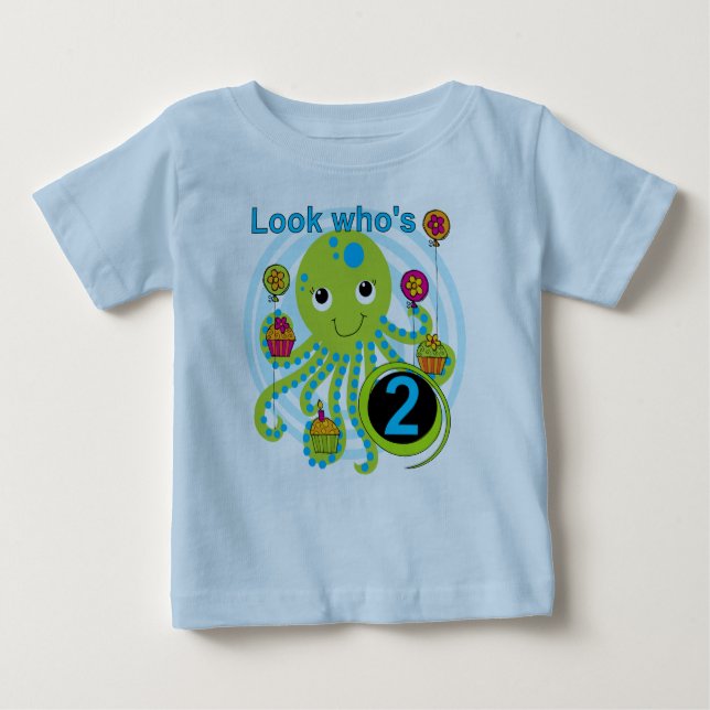 Octopus 2nd Birthday T shirts and Gifts (Front)