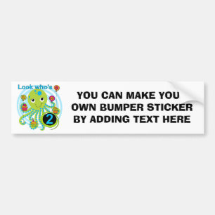 Octopus 2nd Birthday T shirts and Gifts Bumper Sticker