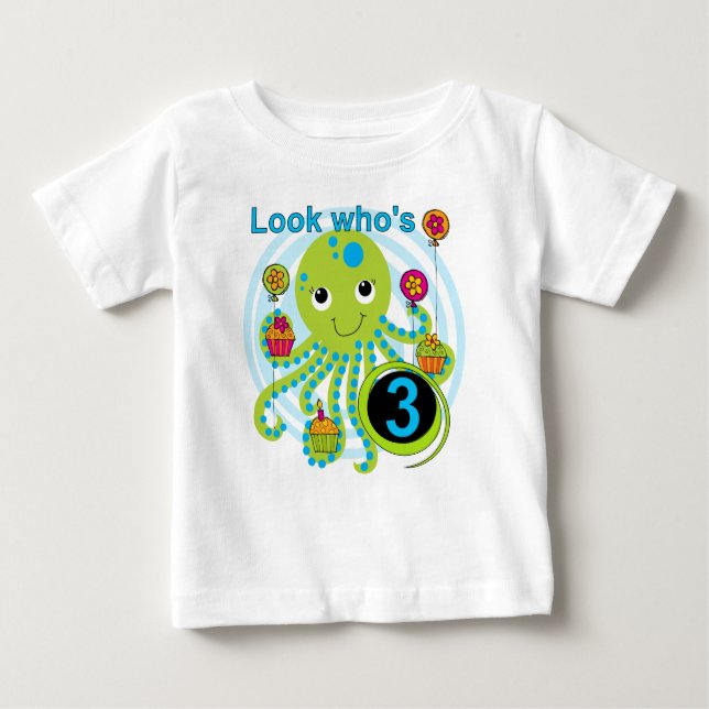 Octopus 3rd Birthday T-shirts and Gifts (Front)