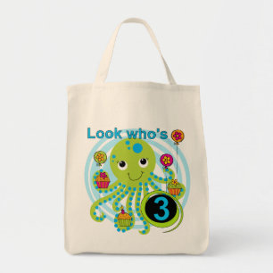Octopus 3rd Birthday T-shirts and Gifts Tote Bag