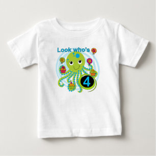 Octopus 4th Birthday T shirts and Gifts