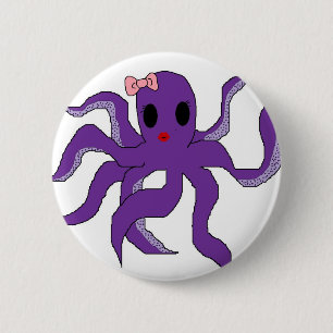 Octopus 6 Cm Round Badge