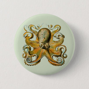 Octopus 6 Cm Round Badge