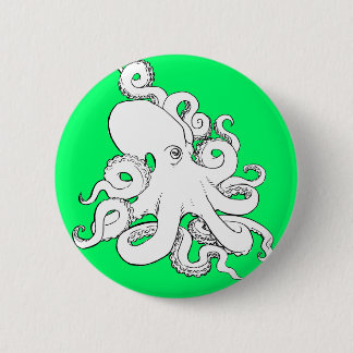 Octopus 6 Cm Round Badge