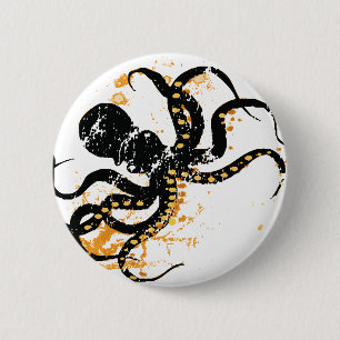 Octopus 6 Cm Round Badge