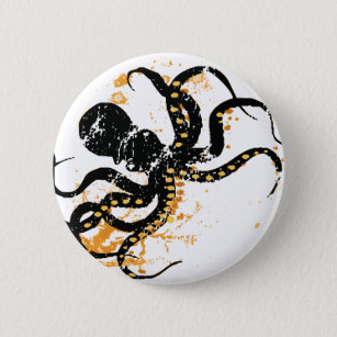 Octopus 6 Cm Round Badge