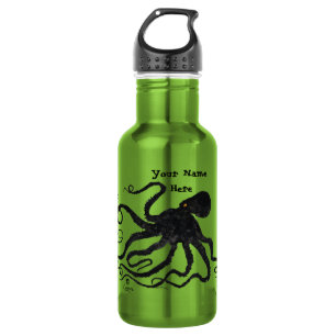 Octopus 6 On Apple Green - 18 oz. Water Bottle