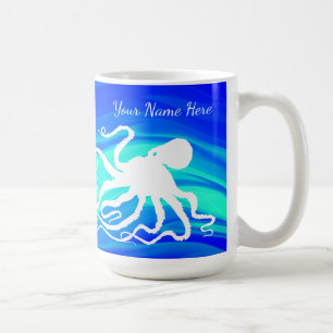 Octopus 6 on Blue Green - 15 oz. Mug