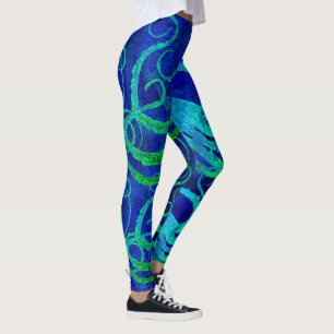 Octopus 8 Blue Green - Leggings