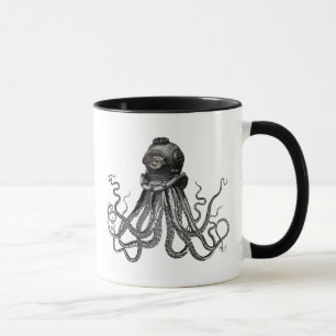 Octopus and Diving Helmet Mug