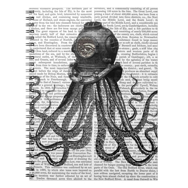 Octopus and Diving Helmet Notebook (Front)