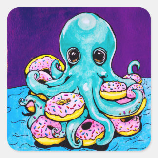 Octopus and Doughnuts Stickers