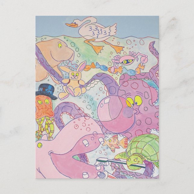 Octopus and friends postcard (Front)