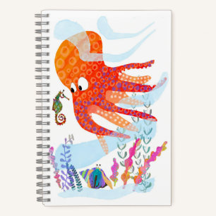 Octopus and Ocean Friends Spiral Notebook