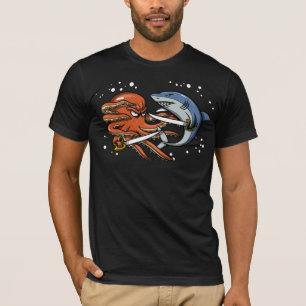 Octopus And Shark Pirate Funny Ocean Animals T-Shirt