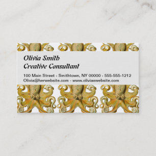 Octopus antique illustration sea monster business card