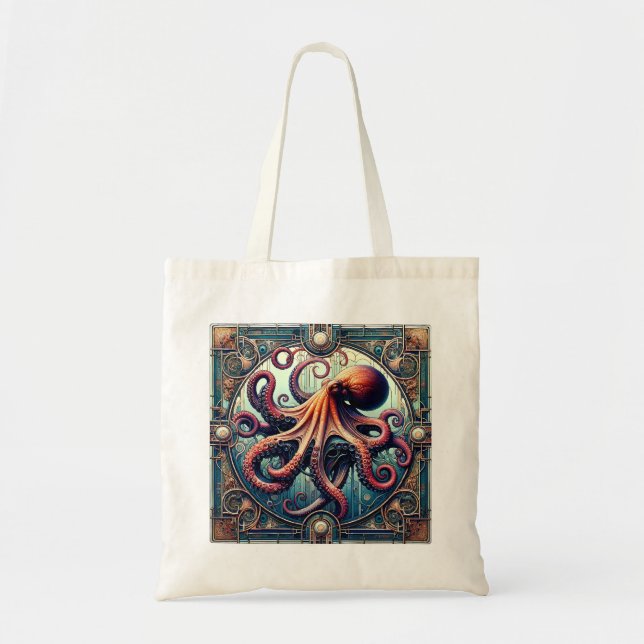 Octopus Art Deco Tote Bag (Front)