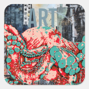 octopus art sticker