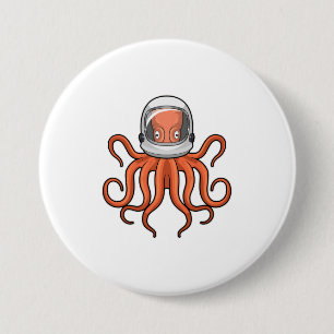 Octopus as Astronaut 7.5 Cm Round Badge