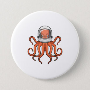 Octopus as Astronaut 7.5 Cm Round Badge