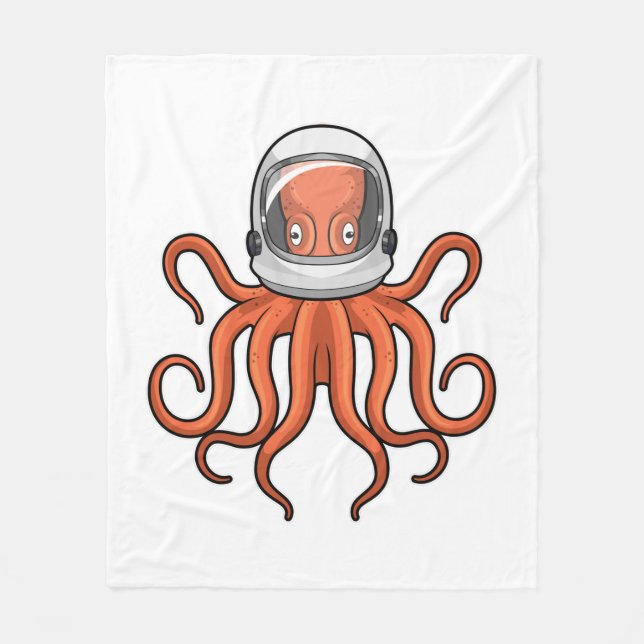 Octopus as Astronaut Fleece Blanket (Front)